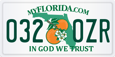 FL license plate 0320ZR