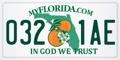 FL license plate 0321AE