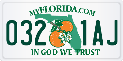 FL license plate 0321AJ