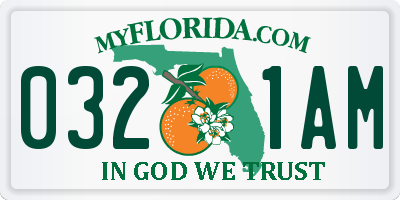 FL license plate 0321AM