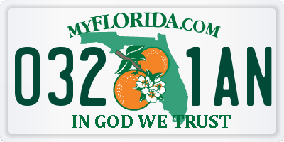 FL license plate 0321AN