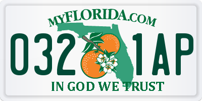 FL license plate 0321AP