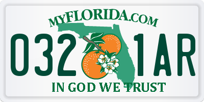 FL license plate 0321AR