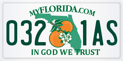FL license plate 0321AS
