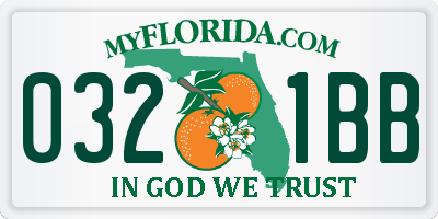 FL license plate 0321BB