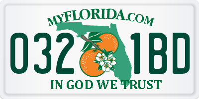 FL license plate 0321BD