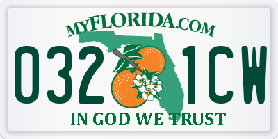 FL license plate 0321CW