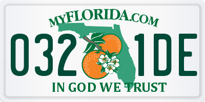 FL license plate 0321DE