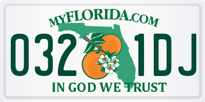 FL license plate 0321DJ