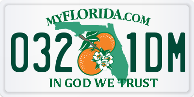 FL license plate 0321DM