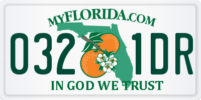 FL license plate 0321DR