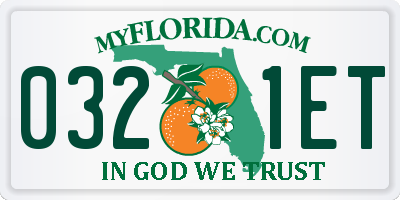 FL license plate 0321ET