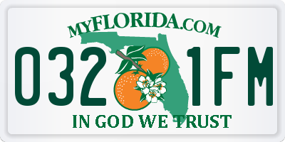 FL license plate 0321FM