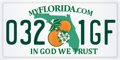 FL license plate 0321GF