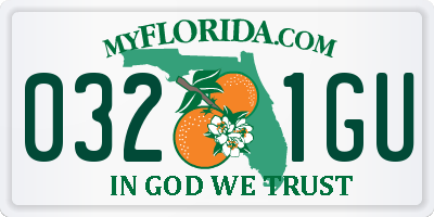 FL license plate 0321GU
