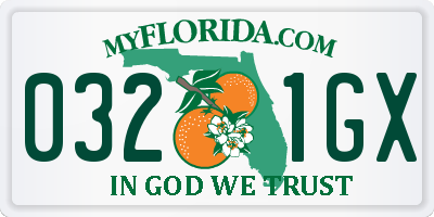FL license plate 0321GX