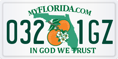 FL license plate 0321GZ
