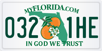 FL license plate 0321HE