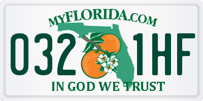 FL license plate 0321HF