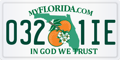 FL license plate 0321IE