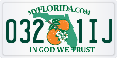 FL license plate 0321IJ