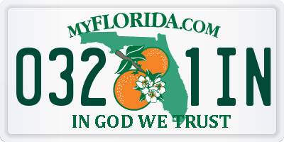 FL license plate 0321IN