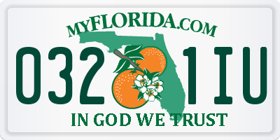 FL license plate 0321IU