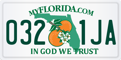 FL license plate 0321JA