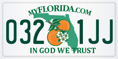 FL license plate 0321JJ