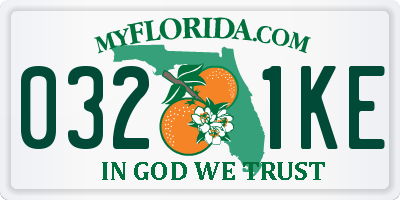 FL license plate 0321KE