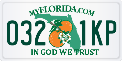 FL license plate 0321KP