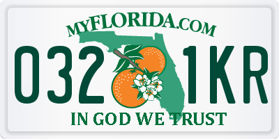FL license plate 0321KR