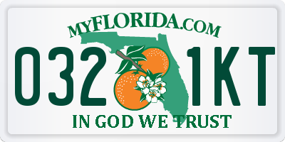 FL license plate 0321KT