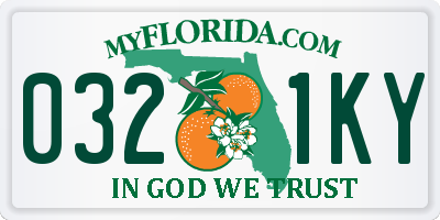 FL license plate 0321KY