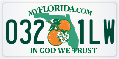 FL license plate 0321LW