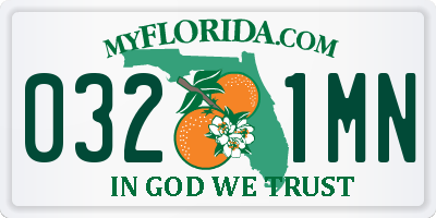 FL license plate 0321MN
