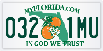 FL license plate 0321MU