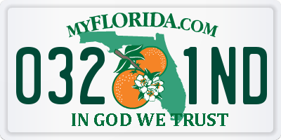 FL license plate 0321ND