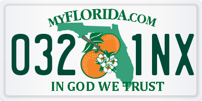 FL license plate 0321NX