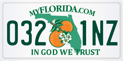 FL license plate 0321NZ