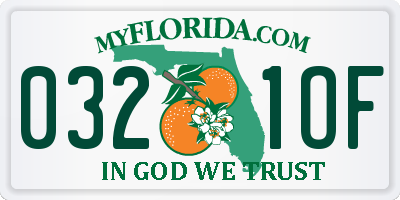 FL license plate 0321OF