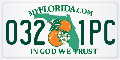 FL license plate 0321PC