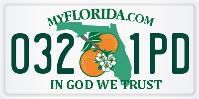 FL license plate 0321PD