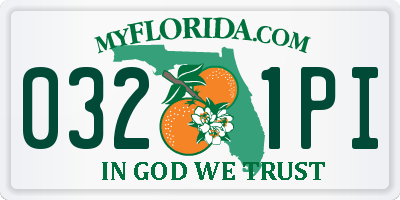 FL license plate 0321PI