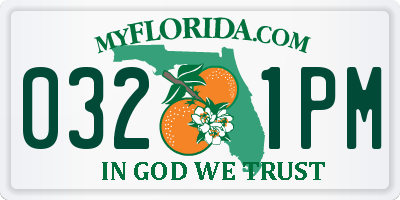 FL license plate 0321PM