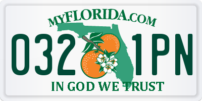 FL license plate 0321PN