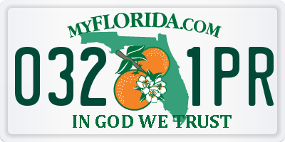 FL license plate 0321PR