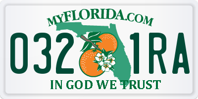 FL license plate 0321RA