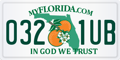FL license plate 0321UB