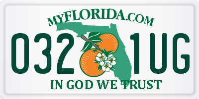 FL license plate 0321UG